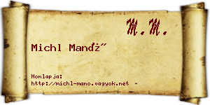Michl Manó névjegykártya